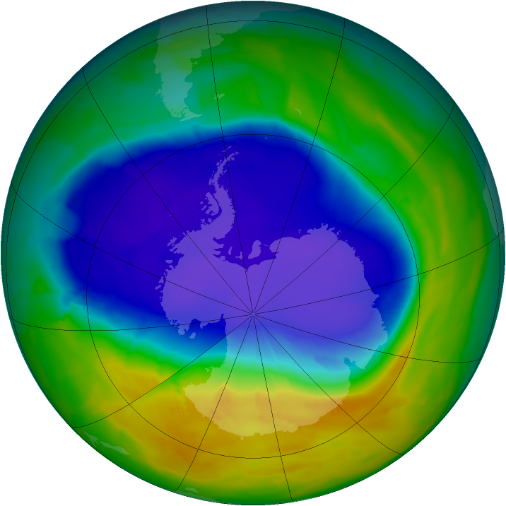 Antarctic ozone map for 06 October 2013